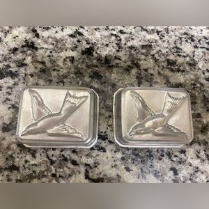 2 Small Aluminum Baking Jello Dessert Tins Molds Birds 🐦 🐦